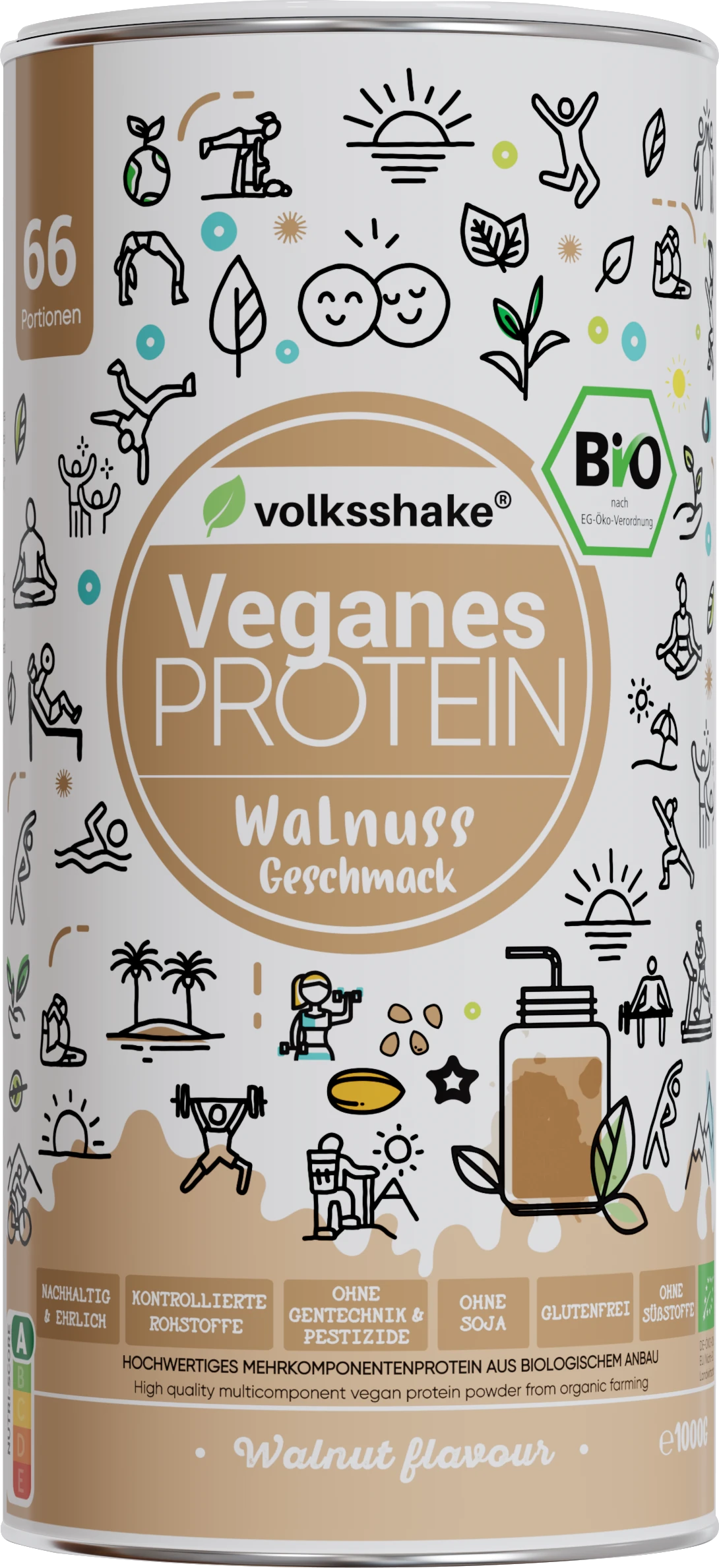 BIO * WALNUSS - VEGANES PROTEIN - 1000g