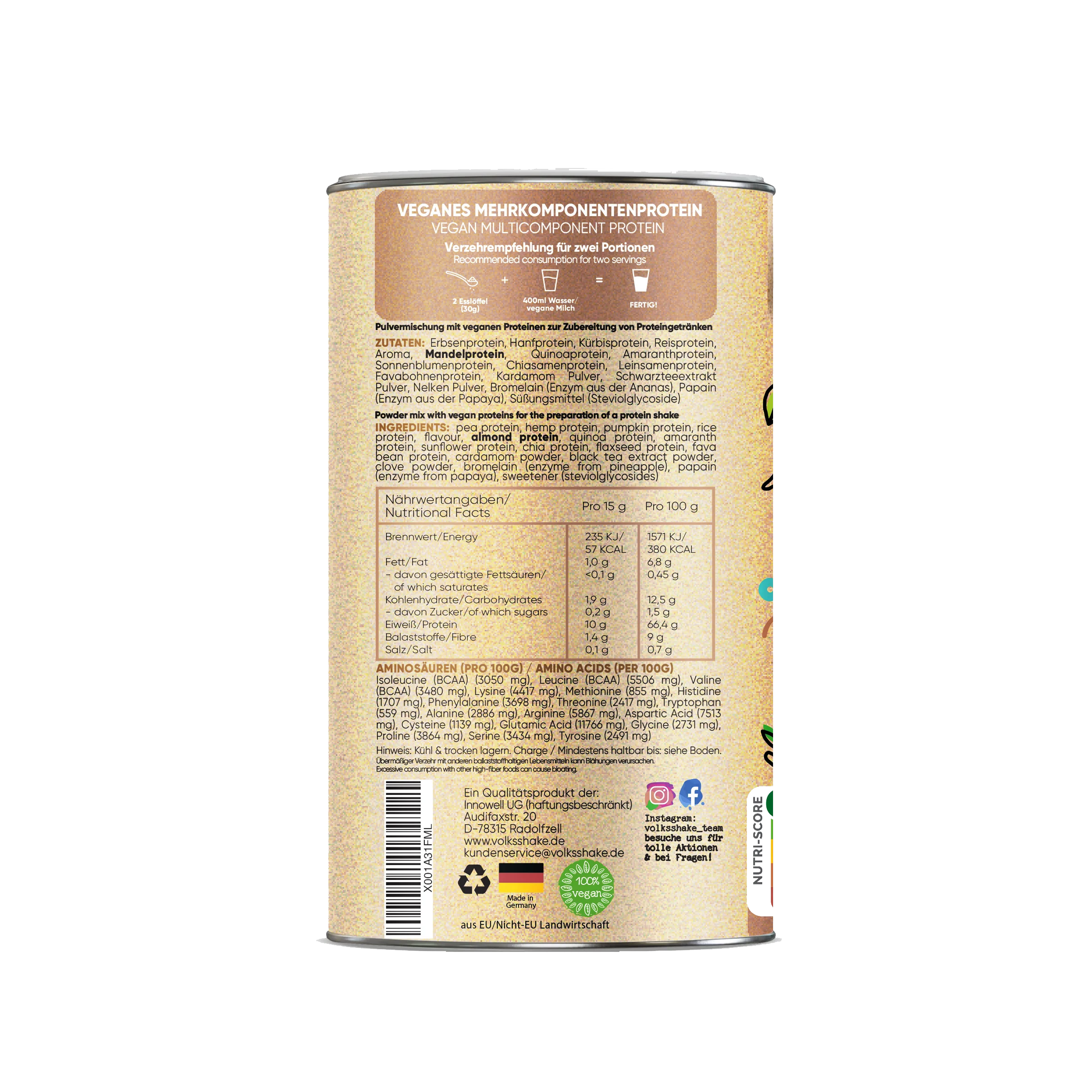 Chai Latte VEGANES PROTEIN * 750g * **Limited Edition** – Bild 2